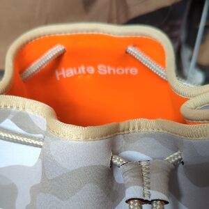 Haute Shore Camouflage Tote with Vibrant Orange Lining